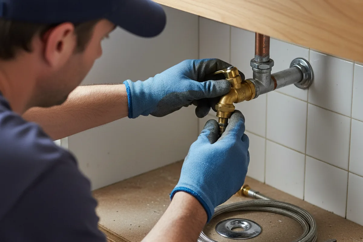 Shutoff valve and fitting work during Emergency Plumbing in Lansing